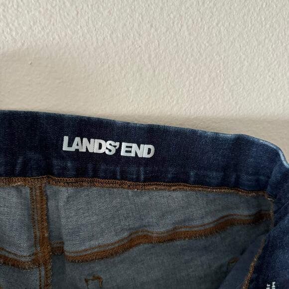 Land's End Mid Rise Curvy Pull On Skinny Stretch Jeans Jeggings Dark Wash Sz 14 - Picture 4 of 10